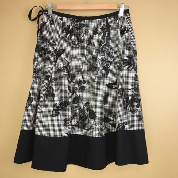 Talbots petites printed gingham skirt - Picture 2 of 5